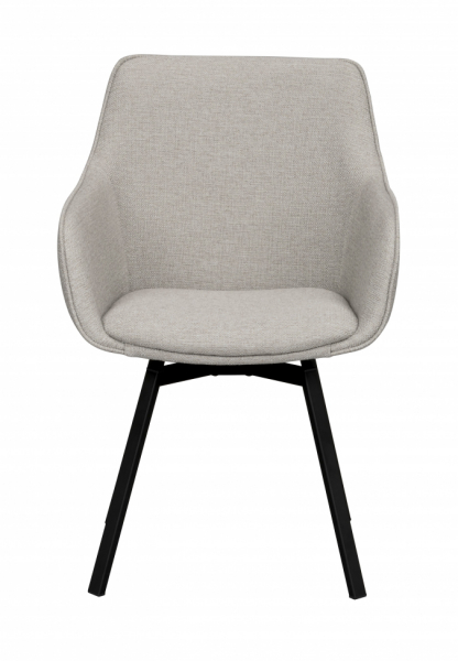 Silla con brazos 'Alison' - Beige/negro