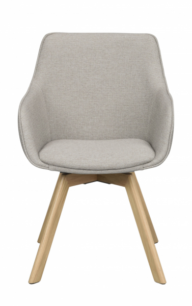 Silla con brazos 'Alison' - Beige/roble