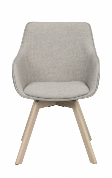 Silla con brazos 'Alison' - Beige/blanco pigmentado