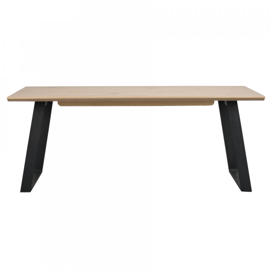 Mesa 'Melville' 210x95cm - Roble pigmentado blanco/Negro