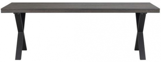 Mesa 'Brooklyn' 220x95cm - Marrón oscuro/Pata en X