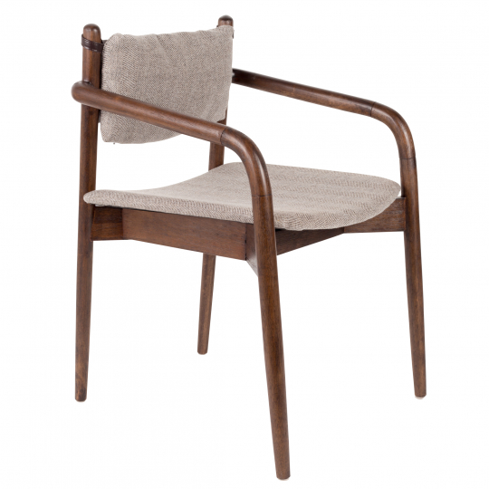 Silla 'Torrance' Con reposabrazos - Beige/Marrón