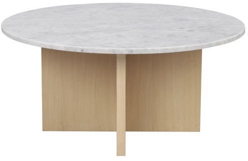 Mesa de centro 'Brooksville' Redonda 90cm - Blanco/Blanco pigmentado