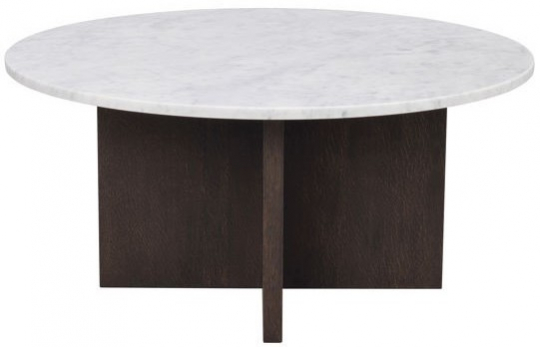Mesa de centro 'Brooksville' Redonda 90cm - Blanco/Marrón