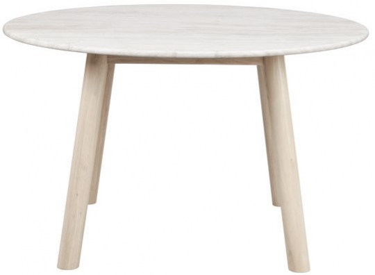 Mesa de comedor 'Taransay' Redonda 125cm - Beige/Blanco pigmentado