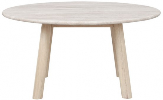 Mesa de centro 'Taransay' Redonda 90cm - Beige/Blanco pigmentado