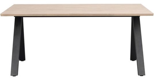 Mesa de comedor 'Carradale' 170x100cm - Blanco pigmentado/Pata en V