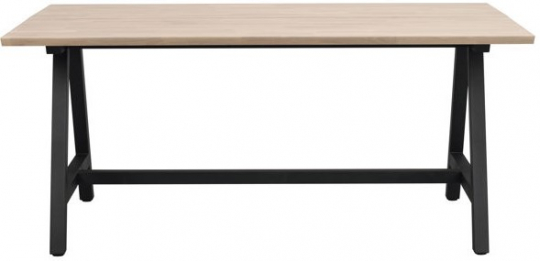 Mesa de comedor 'Carradale' 170x100cm - Blanco pigmentado/Pata en A