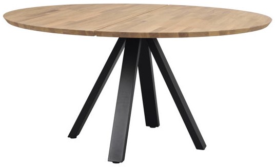 Mesa de comedor 'Carradale' Redonda 150cm - Roble/Negro Pata en V