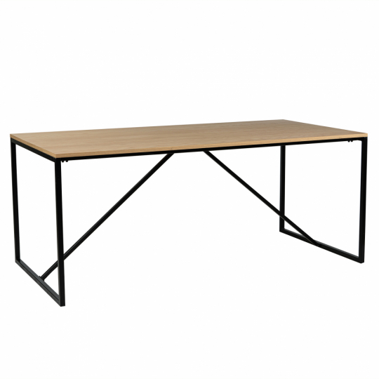 Mesa de comedor 'Vega' 180x90cm - Natural/Negro