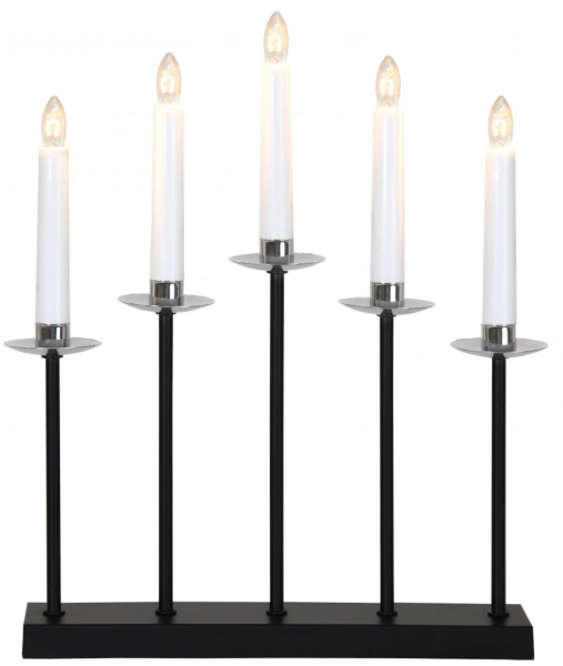 Candelabro de adviento 'Greta' - Negro/Plata