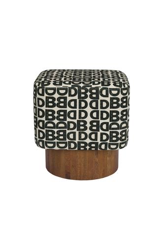 Puf 'Monogram' - Negro/Blanco