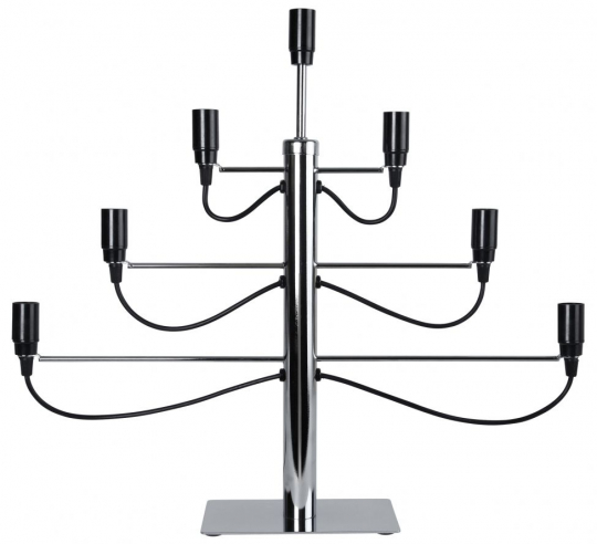 Candelabro de Adviento 'Milano' - Negro/Plata