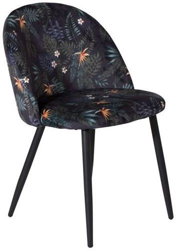 Silla 'Elverum' - Negro/Floral