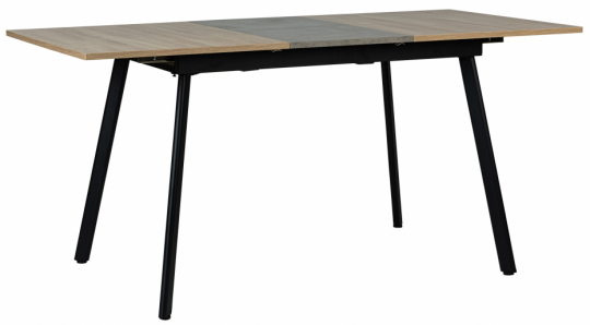 Mesa de comedor 'Albon' 120-160x80cm - Negro/Roble