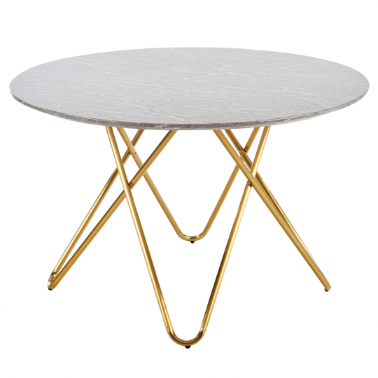 Mesa de comedor 'Bonello' Redonda 120cm - Oro/Gris