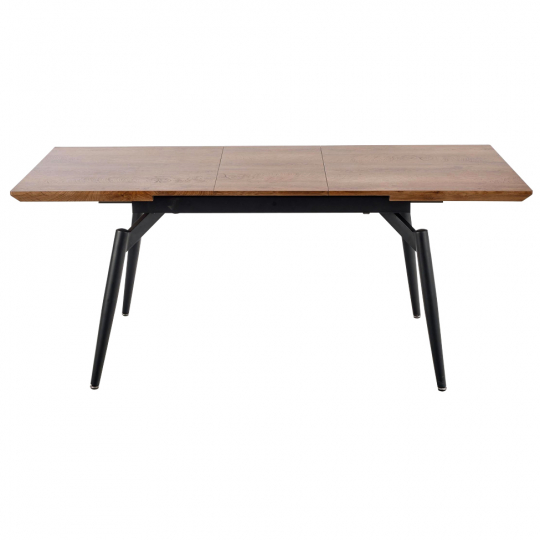 Mesa de comedor 'Cambell' 140-180x80cm - Roble/Negro