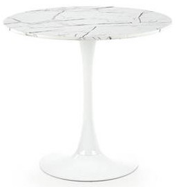 Mesa de comedor 'Lorca' Redonda 80cm - Mármol/Blanco