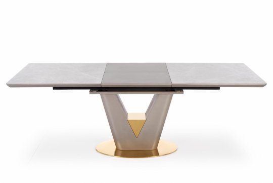 Mesa de comedor 'Valentino' 160-220cm - Gris/latón
