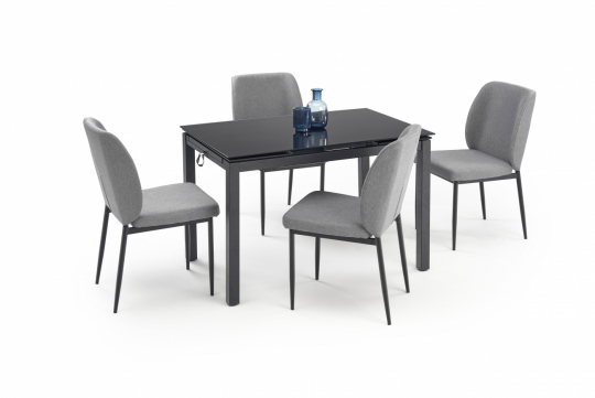 Grupo de comedor 'Jasper' 110-170cm - Negro/gris