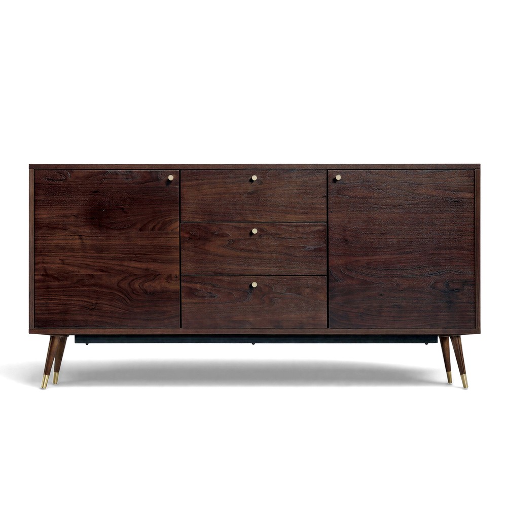 Mueble de TV/Cómoda 'Prime' - Nogal/Latón