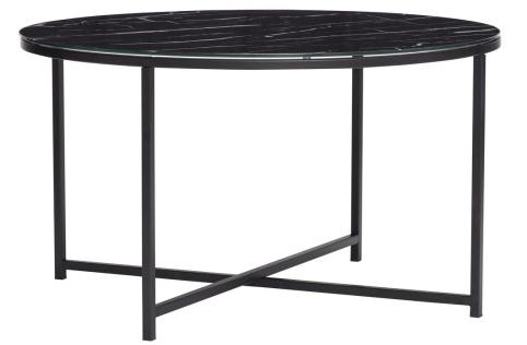 Mesa de café 'Norm' - Negro/Mármol/vidrio