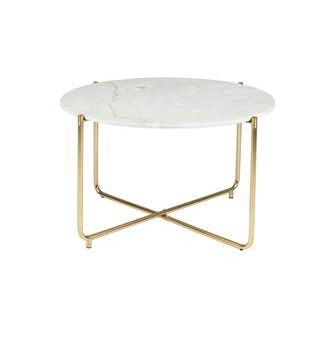 Mesa de café 'Timpa' Redonda 70cm - Mármol/Oro