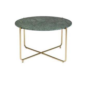 Mesa de café 'Timpa' Redonda 70cm - Mármol verde/Oro