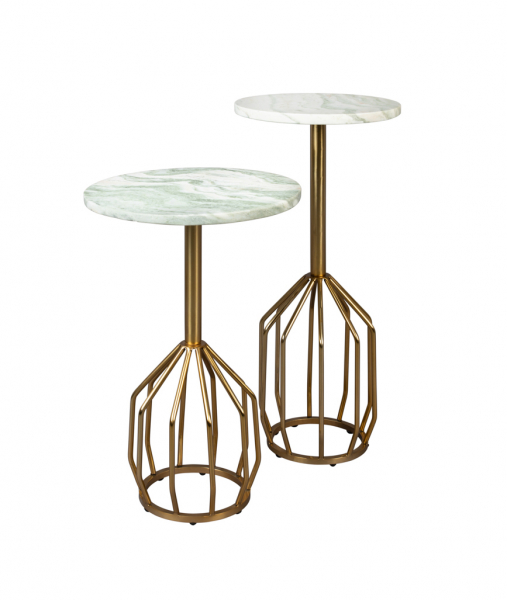 Mesa auxiliar 'Salerno' S - Latón/Mármol