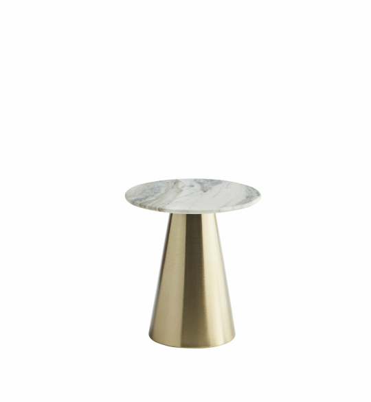 Mesa auxiliar 'Iron' Redonda 40cm - Latón/mármol
