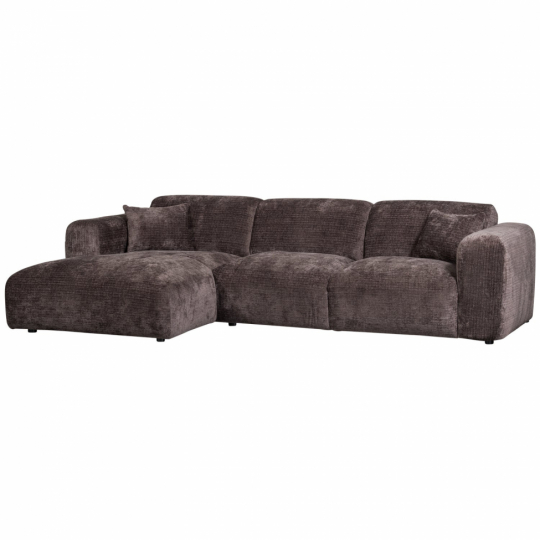 Sofá 'Cloud' 3 plazas chaise longue izquierda - Marrón oscuro