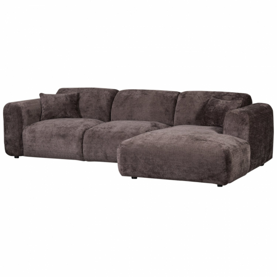 Sofá 'Cloud' 3 plazas chaise longue derecha - Marrón oscuro