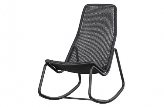 Silla mecedora 'Tom' - Negro