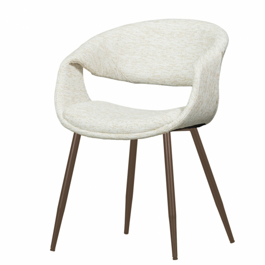 Silla de comedor 'Yossi' - Blanca/Cobre