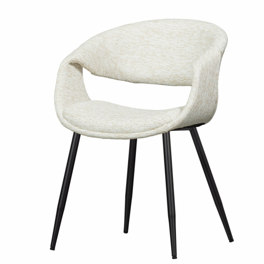 Silla de comedor 'Yossi' - Blanca/Negro