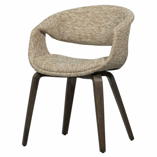 Silla de comedor 'Yossi' - Beige/Marrón oscuro