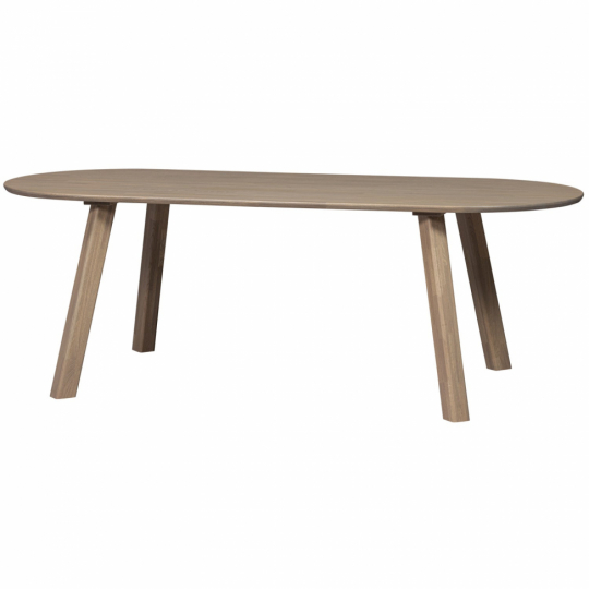 Mesa de comedor 'Tablo' 220x90 cm ovalada - Marrón gris
