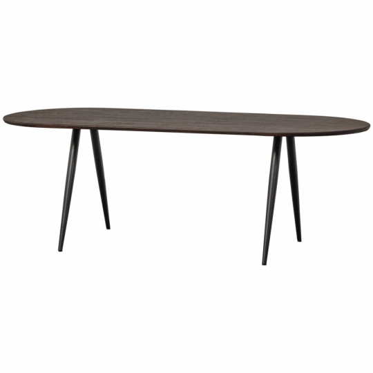 Mesa de comedor 'Tablo' 220x90 cm ovalada - Marrón oscuro