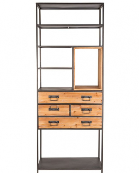 Estante 'Samuel' - Natural/Negro