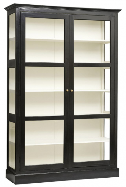 Vitrinskåp 'Classic' - Negro/Blanco L