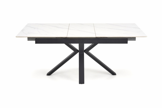 Mesa de comedor 'Platan' 140-180cm - Blanco/negro
