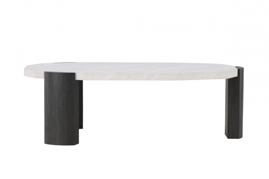 Mesa de centro 'Kres' 125x71cm - Beige/Negro