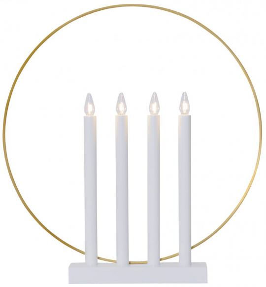 Candelabro de adviento 'Glory' - Blanco/Dorado