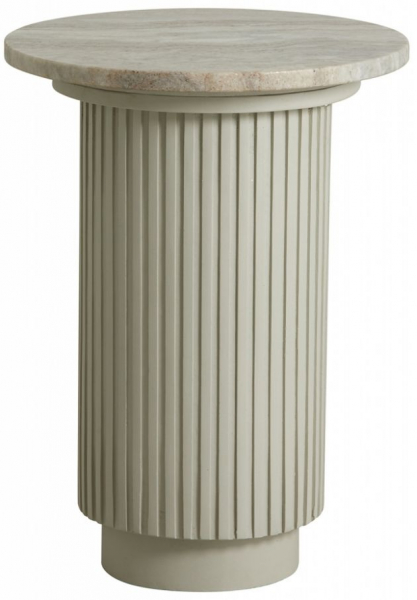 Mesa auxiliar 'Erie' Redonda 40cm - Mármol Blanco