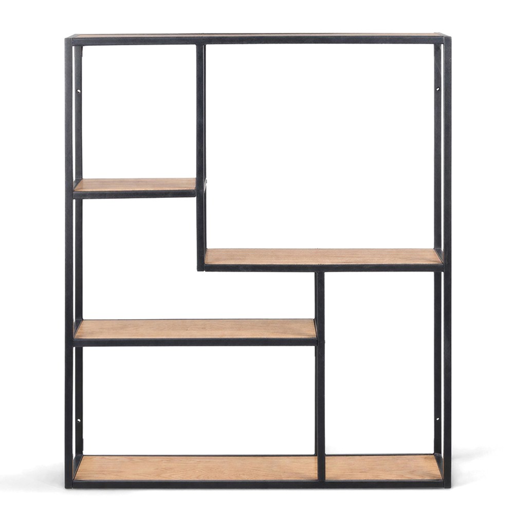 Estante de pared 'Hydra' 75cm - Negro/Natural