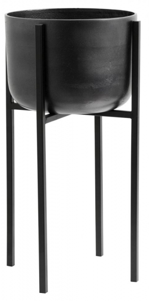 Maceta en soporte 'Oxi' M - Negro