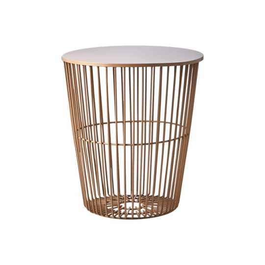 Mesa de café/cesta 'Marstrand' redonda 40cm - Melocotón