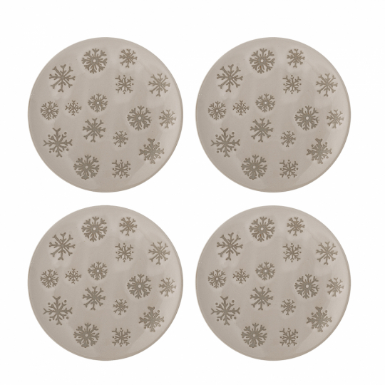 Plato de postre 'Snowie' pack de 4 Ø15,5 - Beige