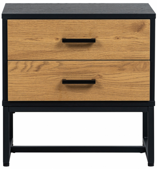 Mesita de noche 'Amster' - Roble/Negro