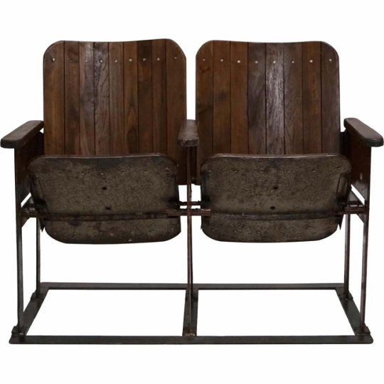 Banco de cine vintage 'Bollywood' - Marrón